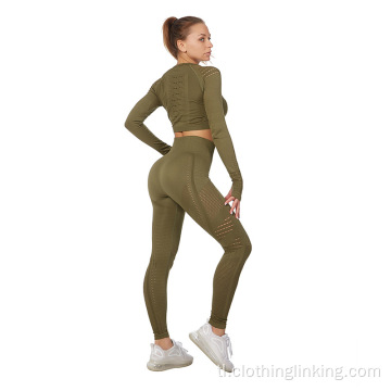 Mga Long Sleeve Tops at High Waist Leggings